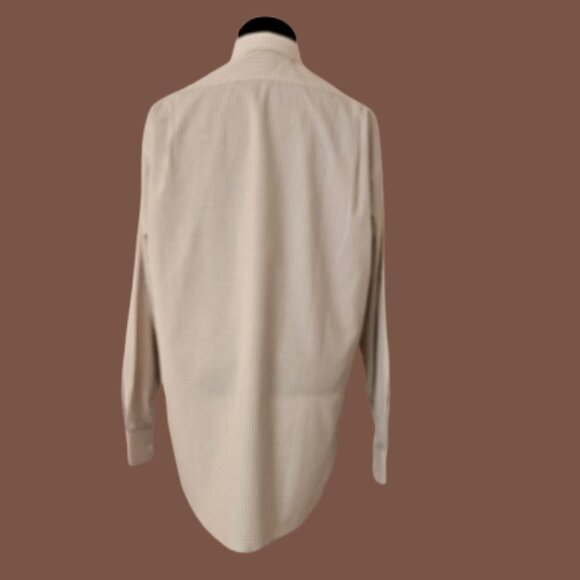 MOHAN CUSTOM TAILORS INC MEN LONG SLEEVE CHECKS DRESS SHIRT - SIZE 17.5 - Picture 5 of 6